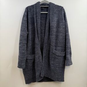 Barefoot Dreams CozyChic Cali Cardi cardigan sweater sz L Large Blue open front